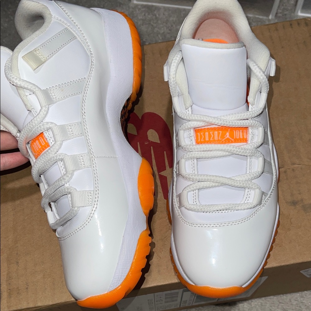 White & Orange Low-Top Shoes